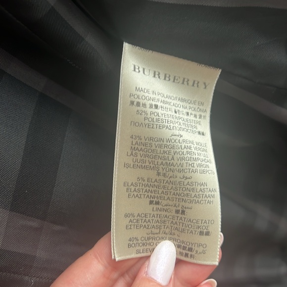 Burberry Double-Breasted Women’s Knee-Length Charcoal Button Belt Coat size 8/M - Picture 14 of 15